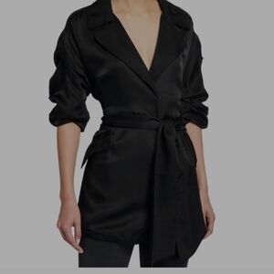 Cinq à Sept Kiera  Black Satin Blazer